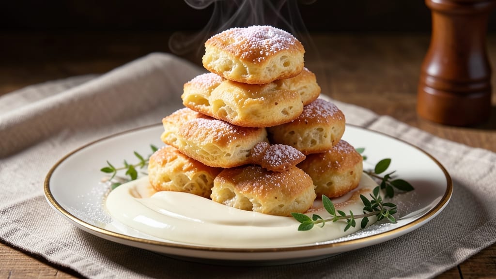 Cheese Puffs with White Chocolate Recipe: Airy Bites Stuffed with Gooey Drizzle