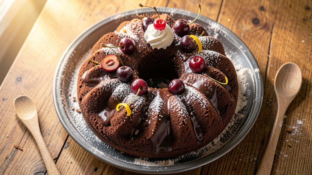 Black Forest Chocolate Bundt Cake Recipe: Coffee-Soaked Layers and Cherry Brilliance