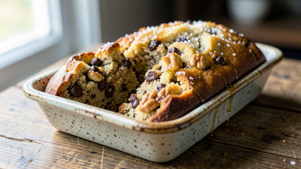 Banana Bread Recipe With Chocolate Chips and Brown Sugar: Caramelized Brown Sugar Crunch and Gooey Chips