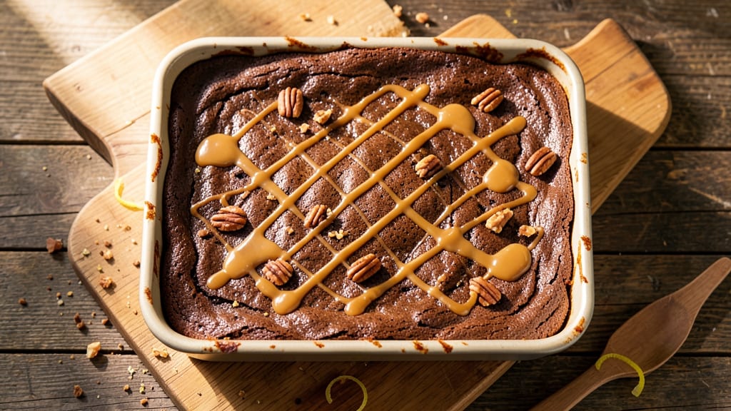 Caramel Brownie Recipe with German Chocolate Cake Mix: Fudgy Base with Nutty Swirls and Melty Magic