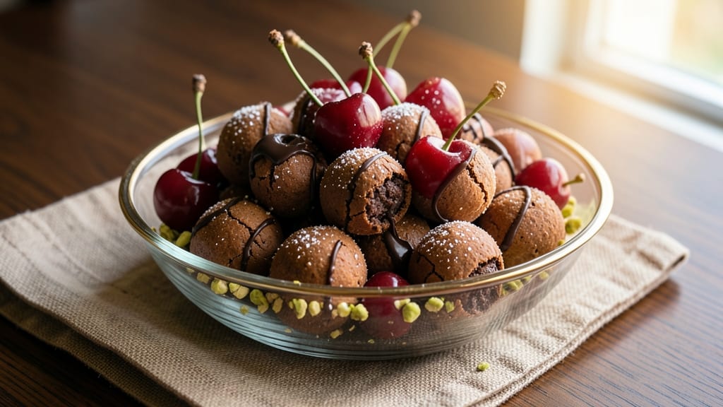 Cherry Chocolate Balls Recipe: Tart Cherry Fudge with Coffee-Infused Crunch