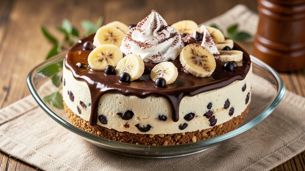 Banana Chocolate Chip Cheesecake Recipe: Swirled Coffee-Infused Layers With Crunchy Top