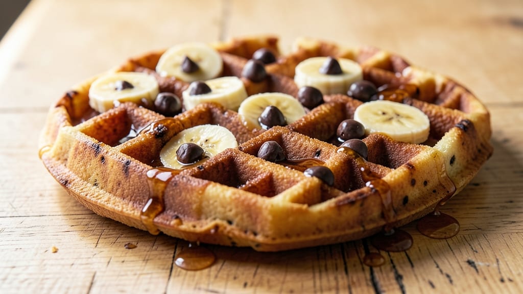 Banana Chocolate Chip Waffle Recipe: Fluffy Stacks With Caramelized Banana Swirls
