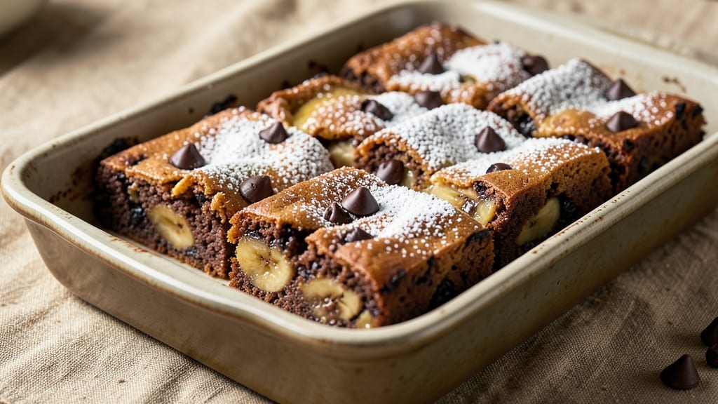 Banana Chocolate Chip Brownies Recipe: Warm Spiced Swirls and Buttery Cracked Top