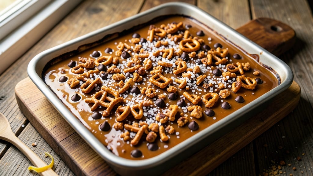 Caramel Chocolate Crunch Bars With Pretzels Recipe: Buttery Swirls and Salty Crunch Fusion