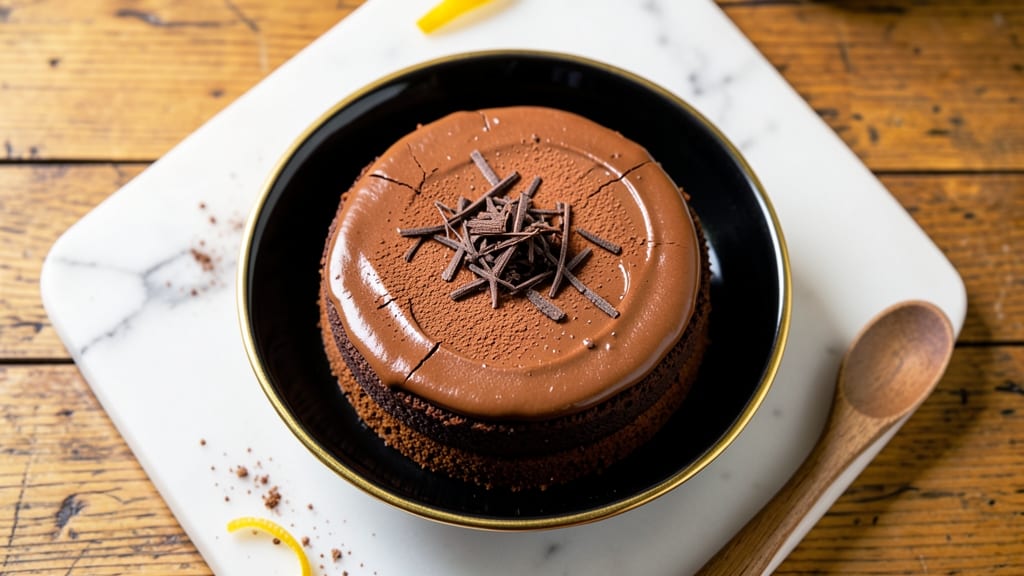 Bittersweet Chocolate Torte Recipe: Crunchy Top, Silky Fudge Heart