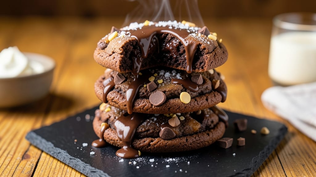 Chewy Triple Chocolate Cookies Recipe: Coffee-Infused Fudgy Cracks and Melty Chunks