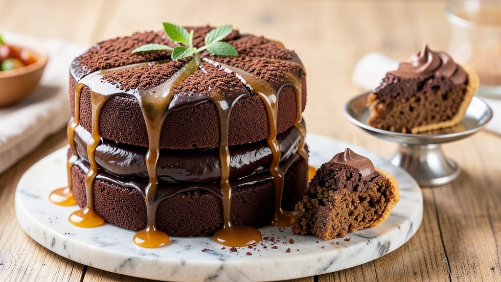 Beautiful Chocolate Cake Recipe: Velvet Crust and Coffee-Infused Ganache Rivers