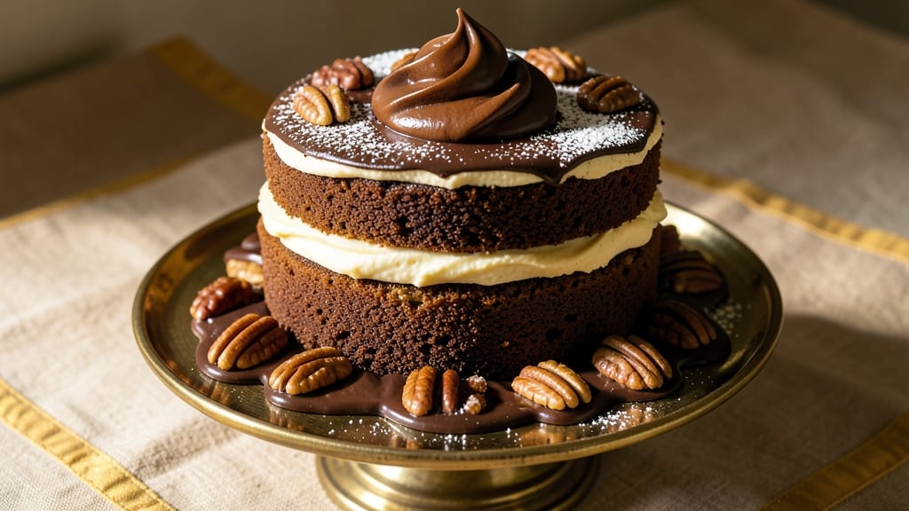 Blue Ribbon German Chocolate Cake Recipe: Triple-Layered Crunch With Espresso-Infused Fudge