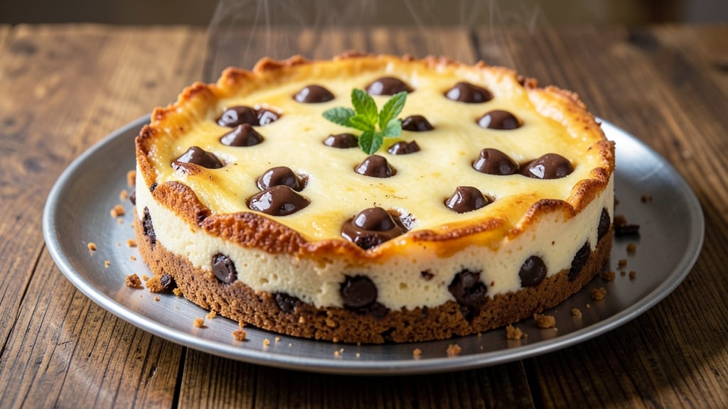 Baked Chocolate Chip Cheesecake Recipe: Triple-Layered Crunch With Coffee-Infused Base