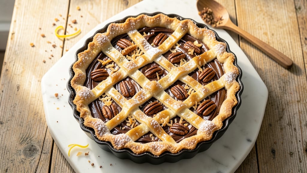 Baker's German Chocolate Pecan Pie Recipe: Coffee-Infused Fudge with Crunchy Top
