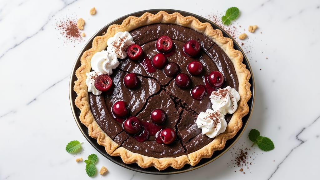 Black Forest Chocolate Pudding Pie Recipe: Coffee-Infused Layers With Crispy Almond Topping