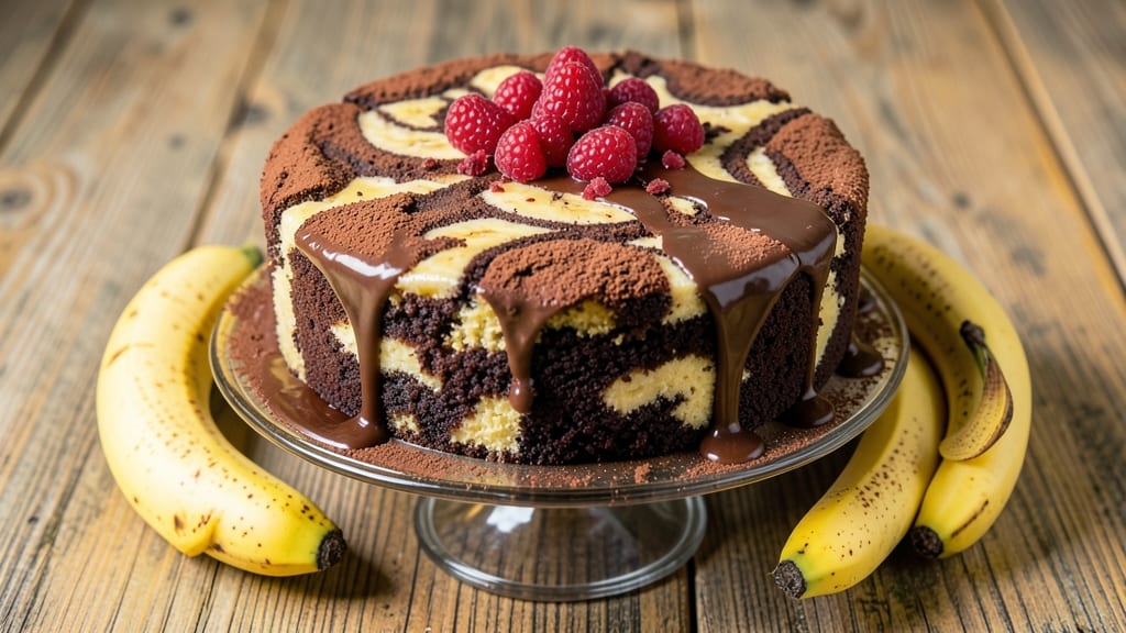 Banana Chocolate Marble Cake Recipe: Swirled Vanilla-Banana Brightness With Fudgy Chocolate Rivers